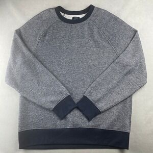 J Crew Authentic Fleece Sweatshirt XL Blue Heathered Raglan Crew Neck Pullover